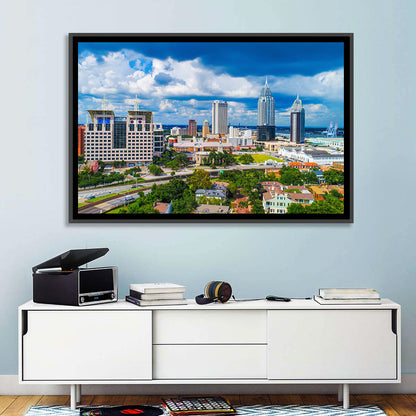 Mobile Skyline with Rsa Battle House Tower Wall Art