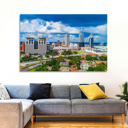 Mobile Skyline with Rsa Battle House Tower Wall Art