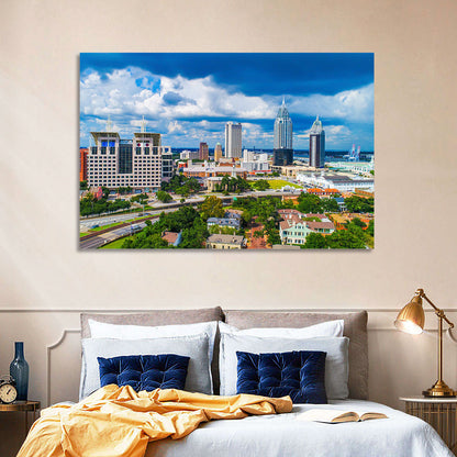 Mobile Skyline with Rsa Battle House Tower Wall Art