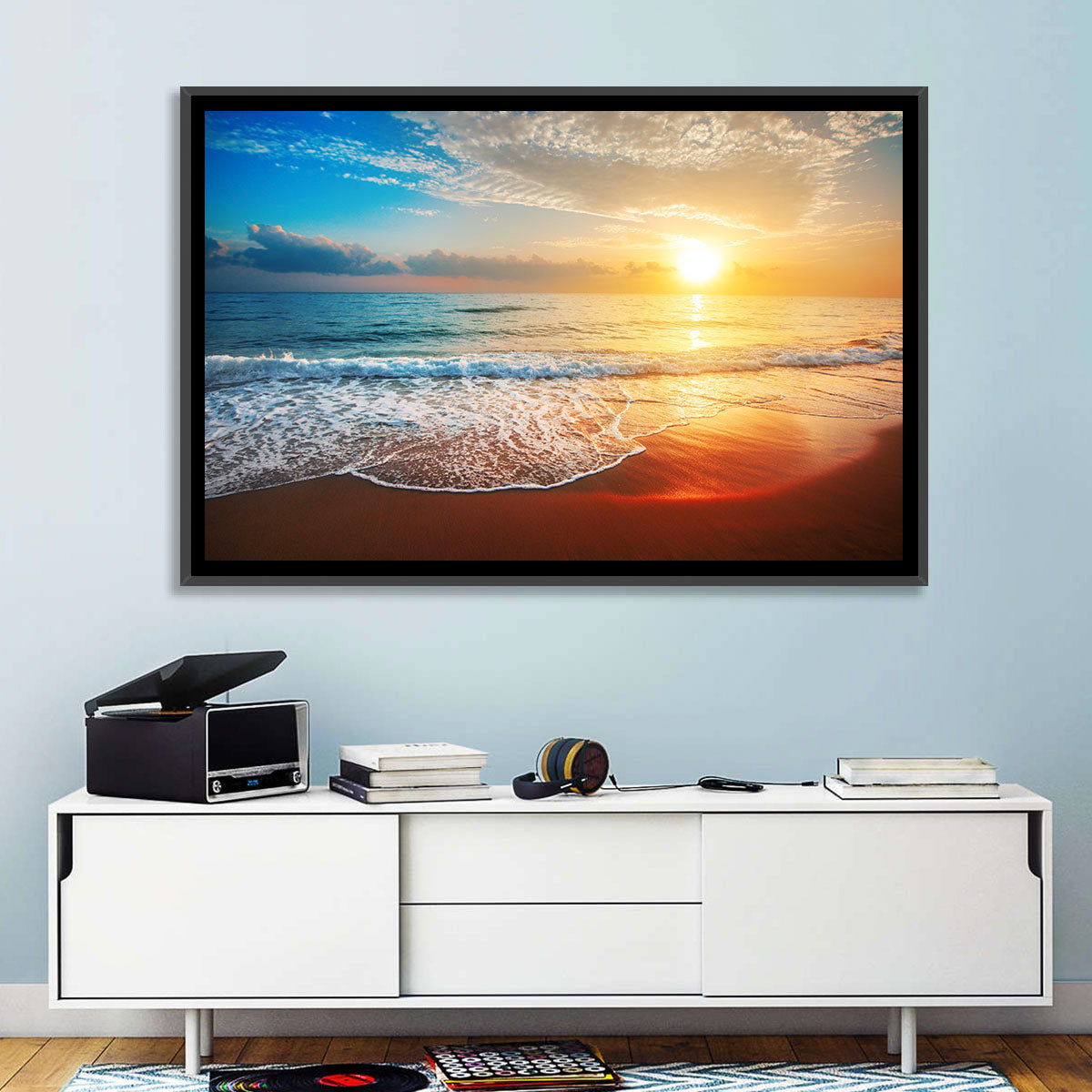 Golden Sea Sunset Wall Art