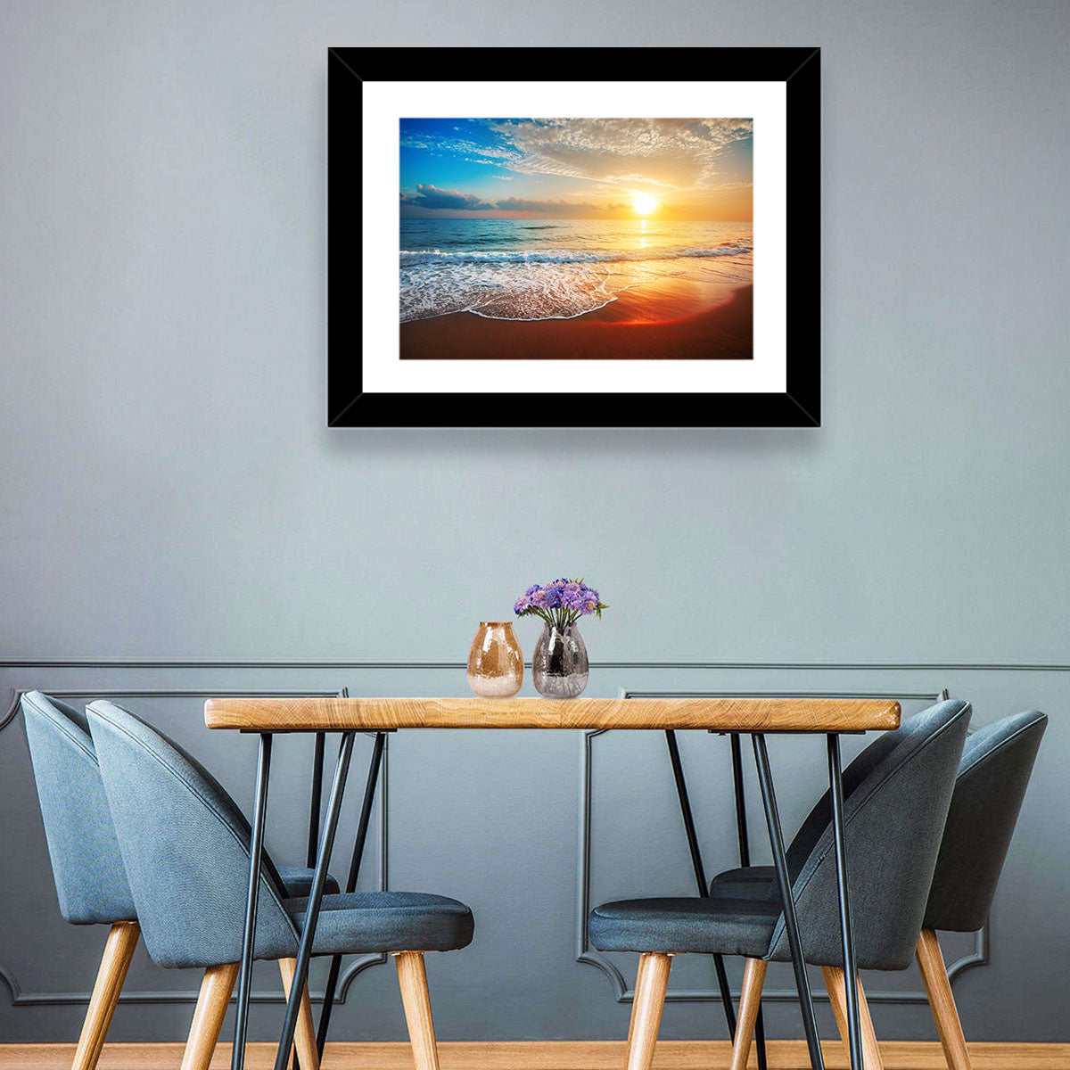 Golden Sea Sunset Wall Art