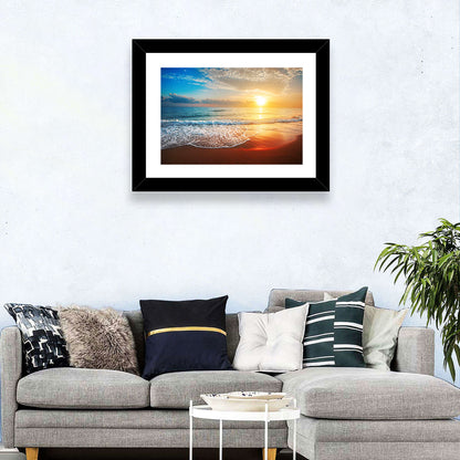 Golden Sea Sunset Wall Art