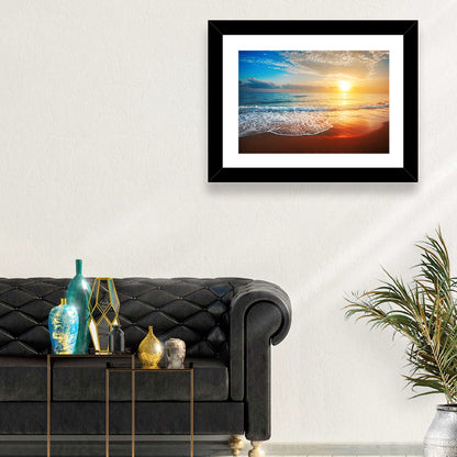 Golden Sea Sunset Wall Art