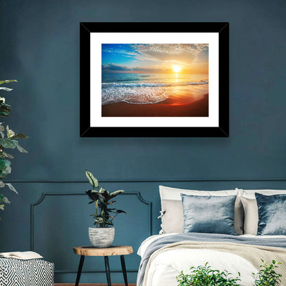 Golden Sea Sunset Wall Art