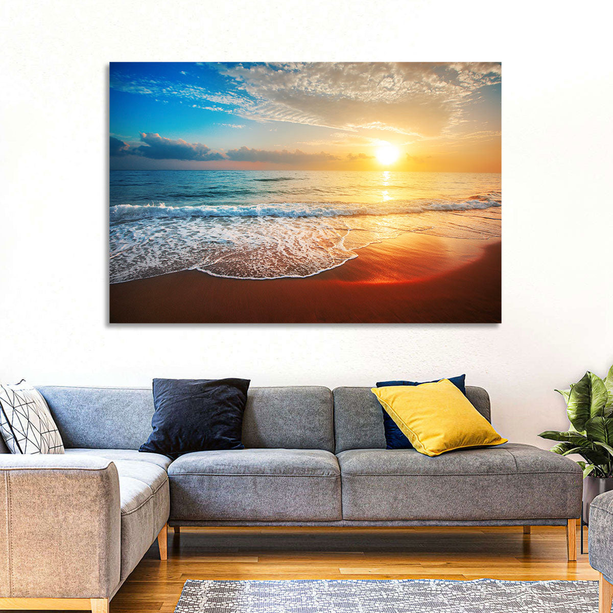 Golden Sea Sunset Wall Art