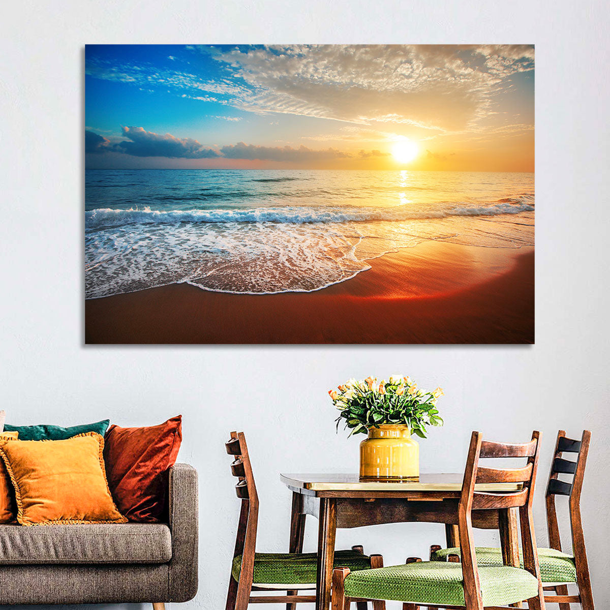 Golden Sea Sunset Wall Art