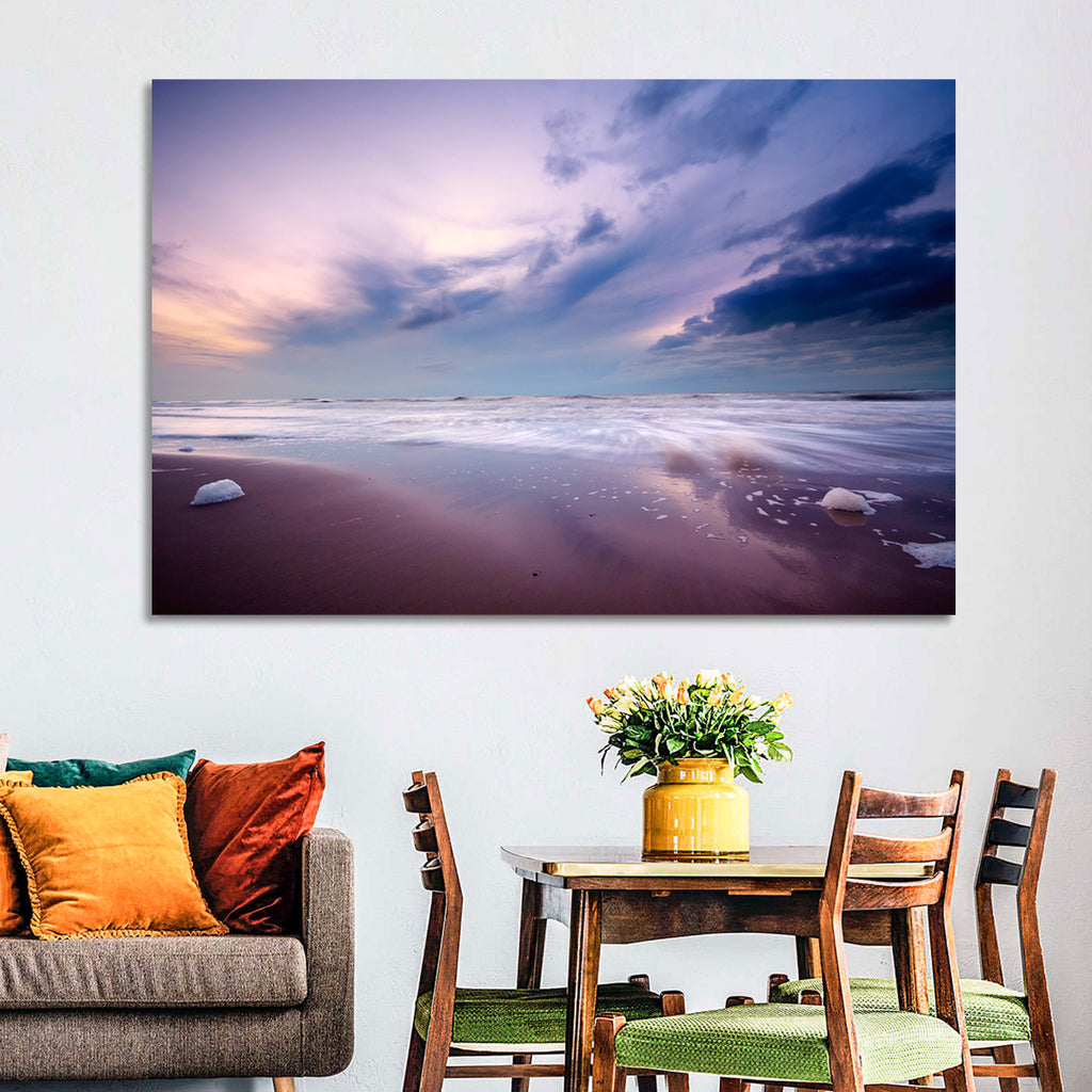 Purple Night Beach Wall Art