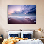 Purple Night Beach Wall Art