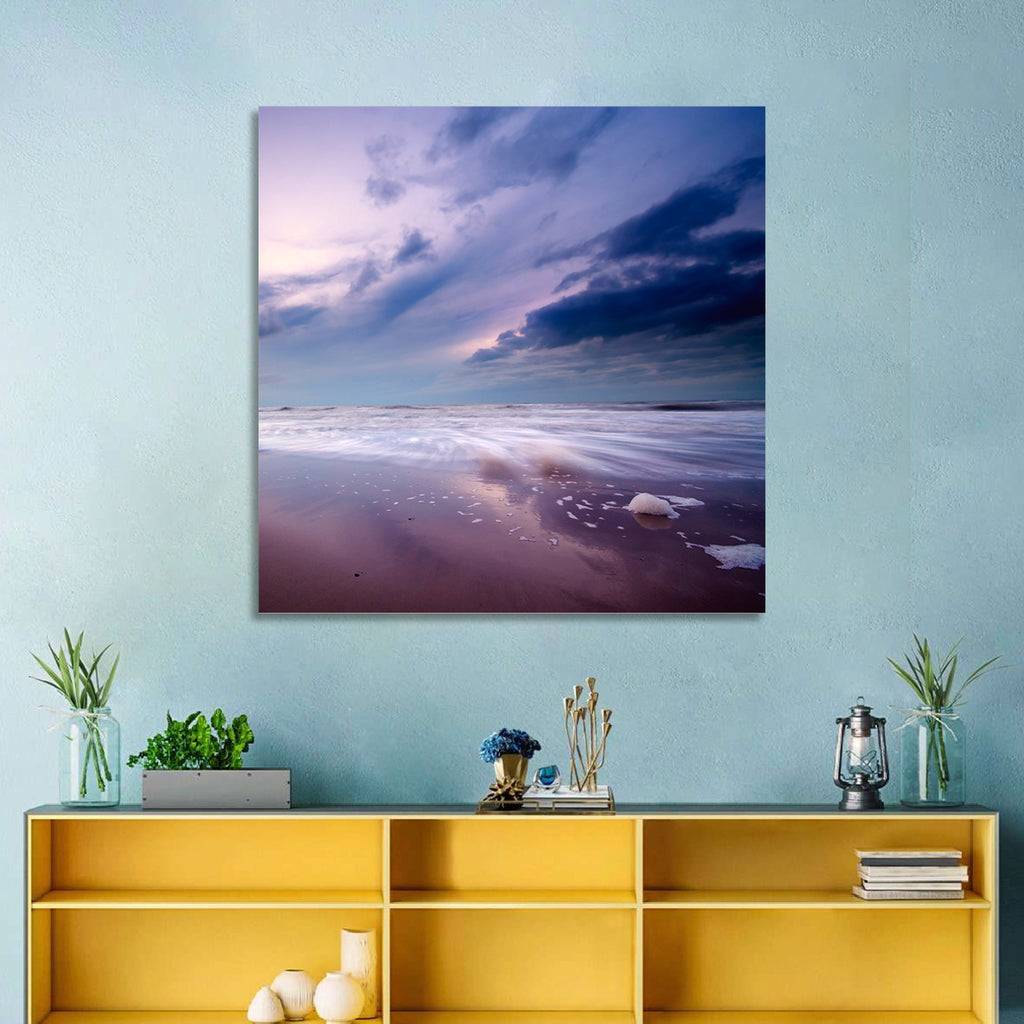 Purple Night Beach Wall Art