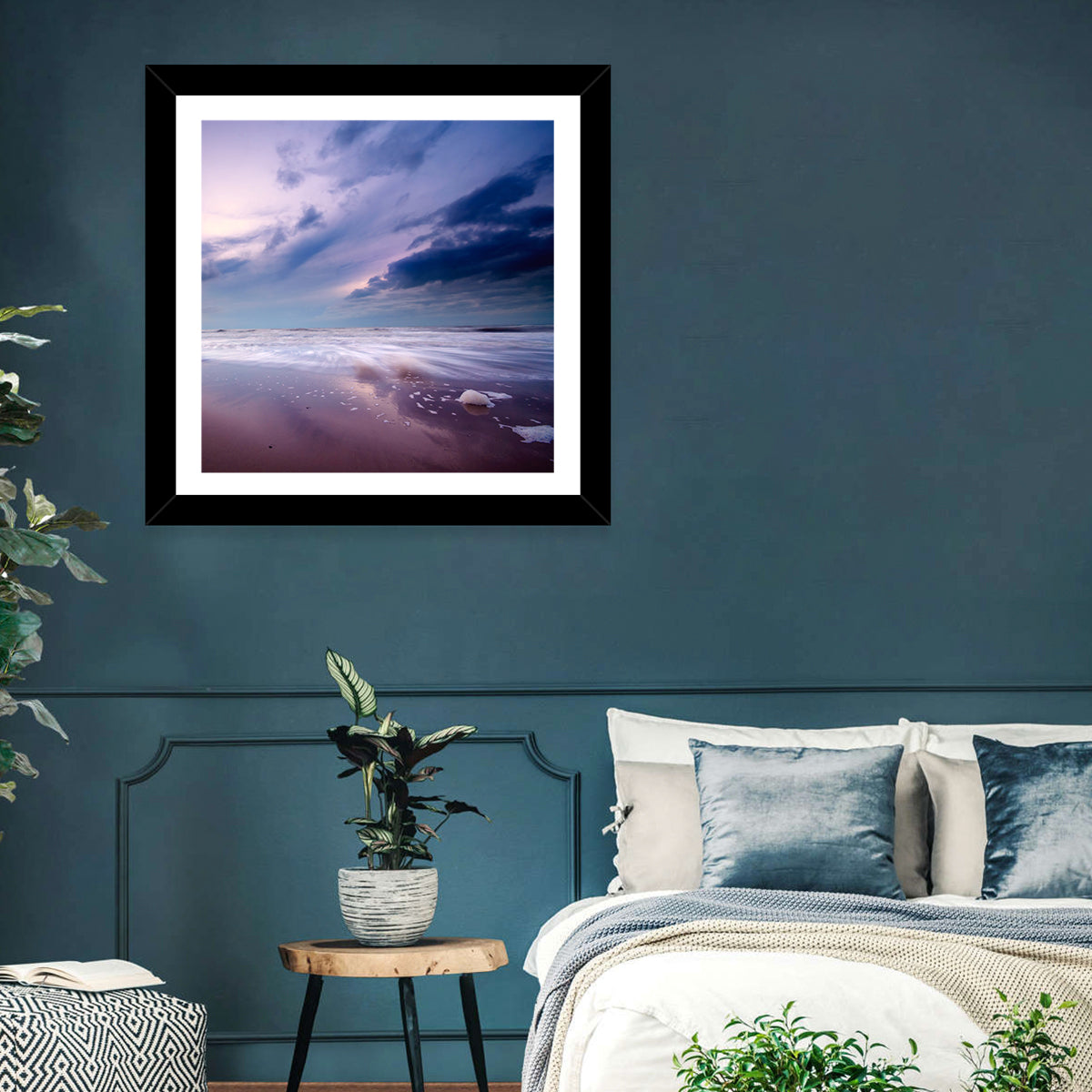 Purple Night Beach Wall Art