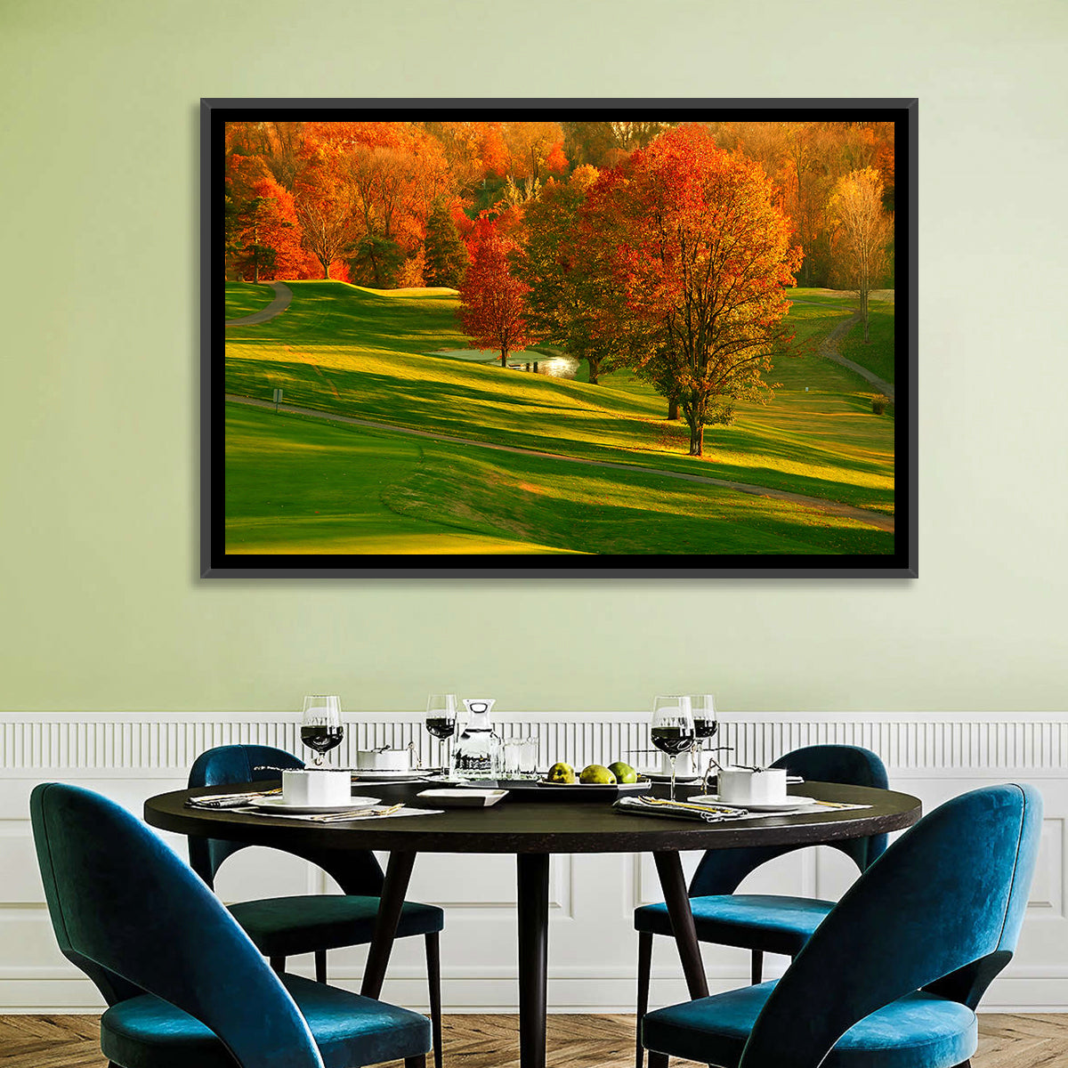 Golden Hour Golf Course Wall Art