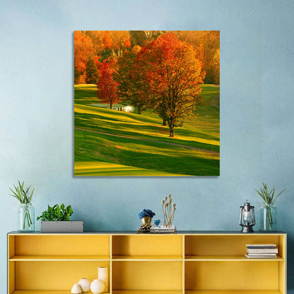 Golden Hour Golf Course Wall Art