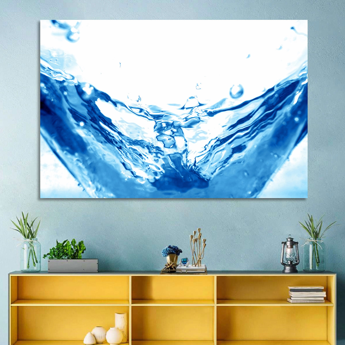 High-speed Water Splash Wall Art in a room, landscape