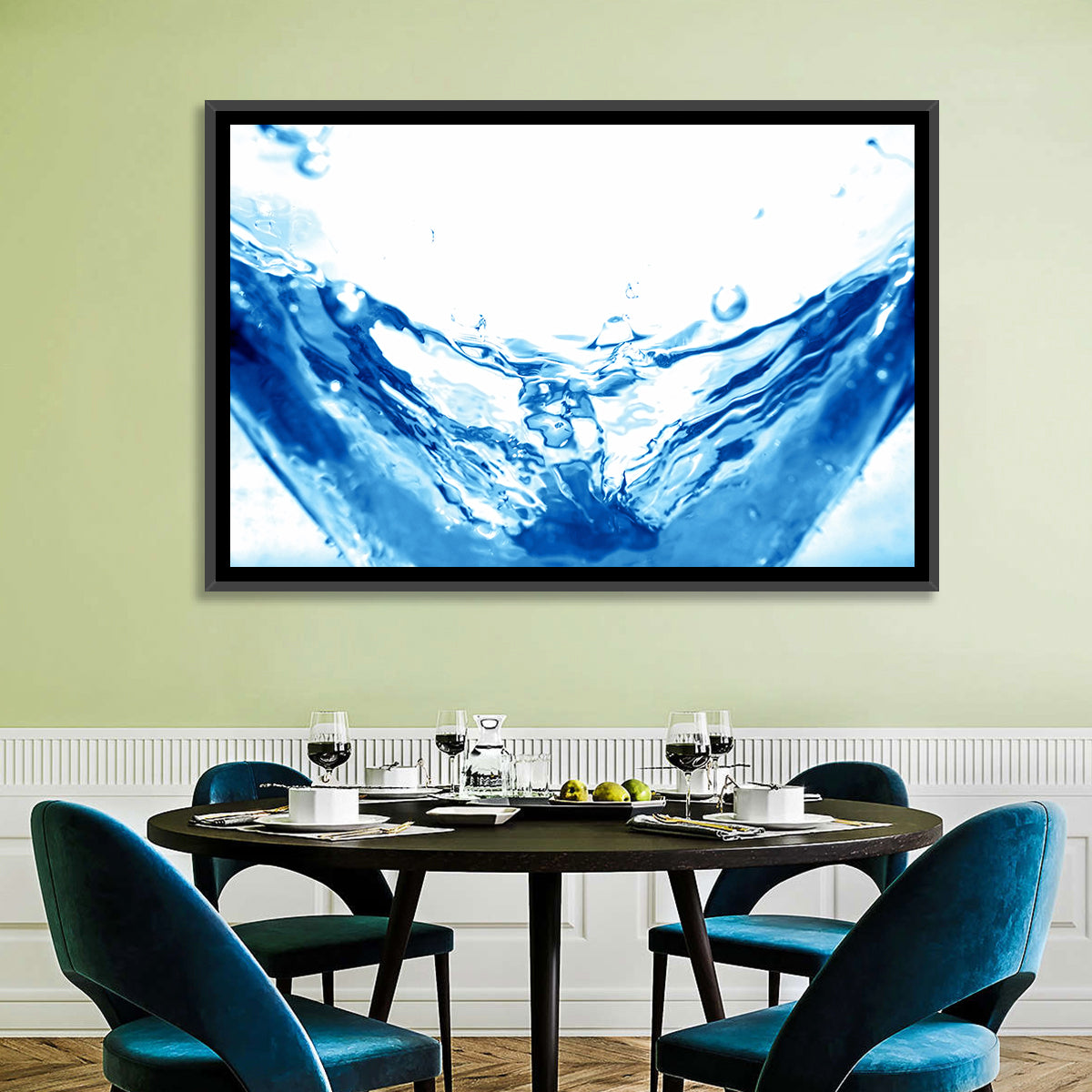 High-speed Water Splash Wall Art in a room, landscape