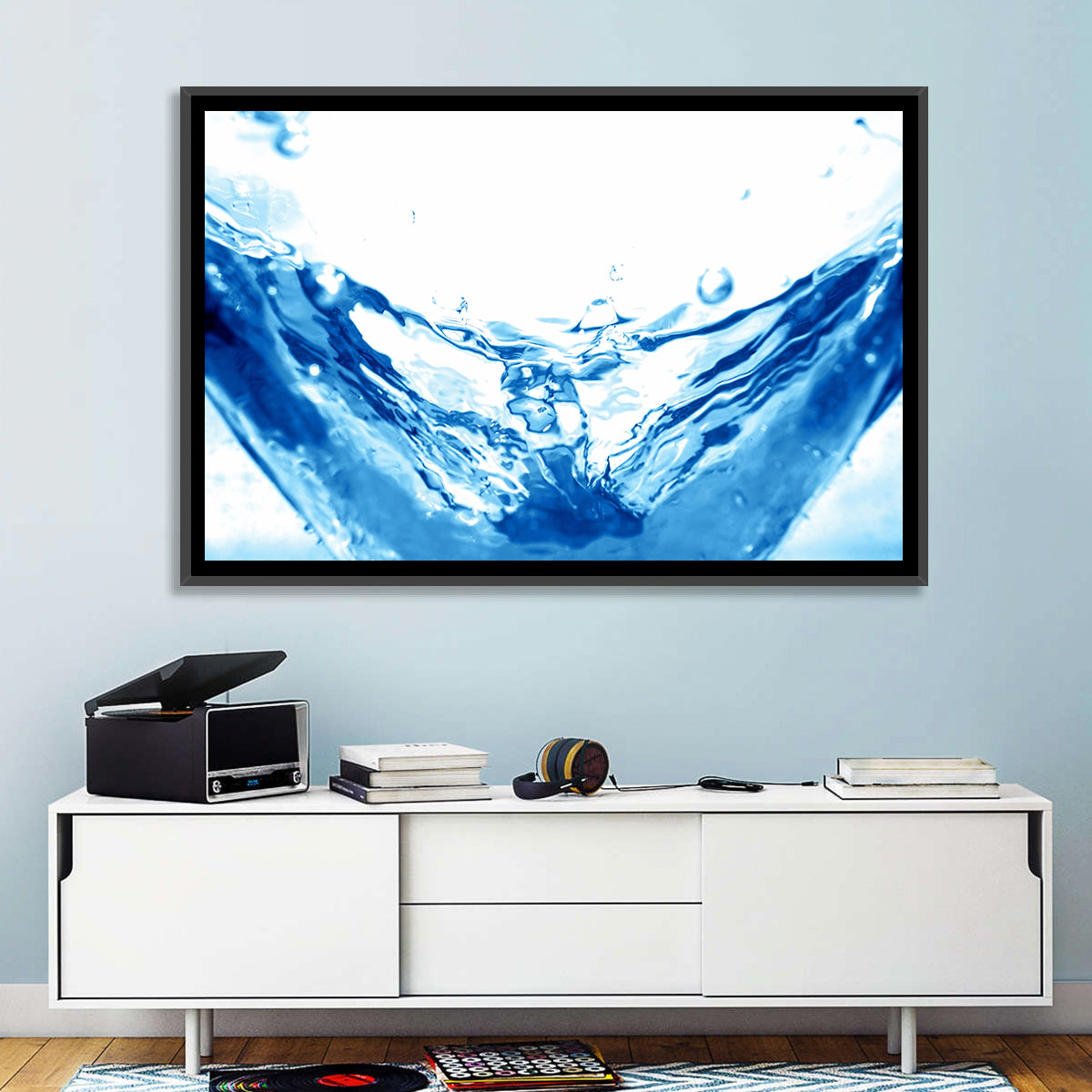 High-speed Water Splash Wall Art in a room, landscape
