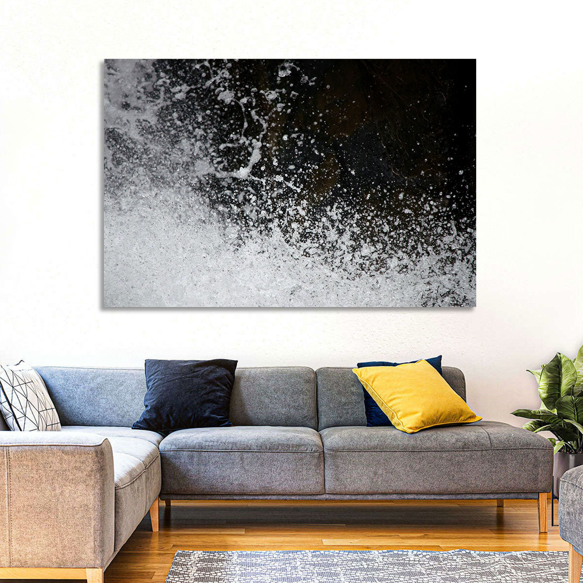 High-speed Water Splash Wall Art in a room, landscape