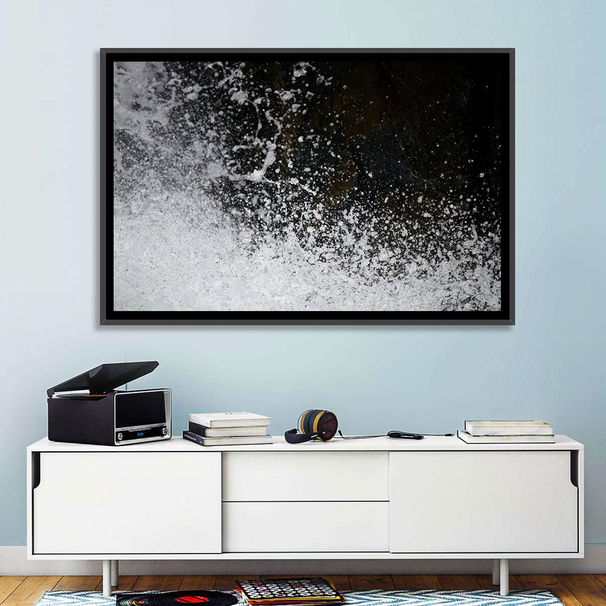 High-speed Water Splash Wall Art in a room, landscape