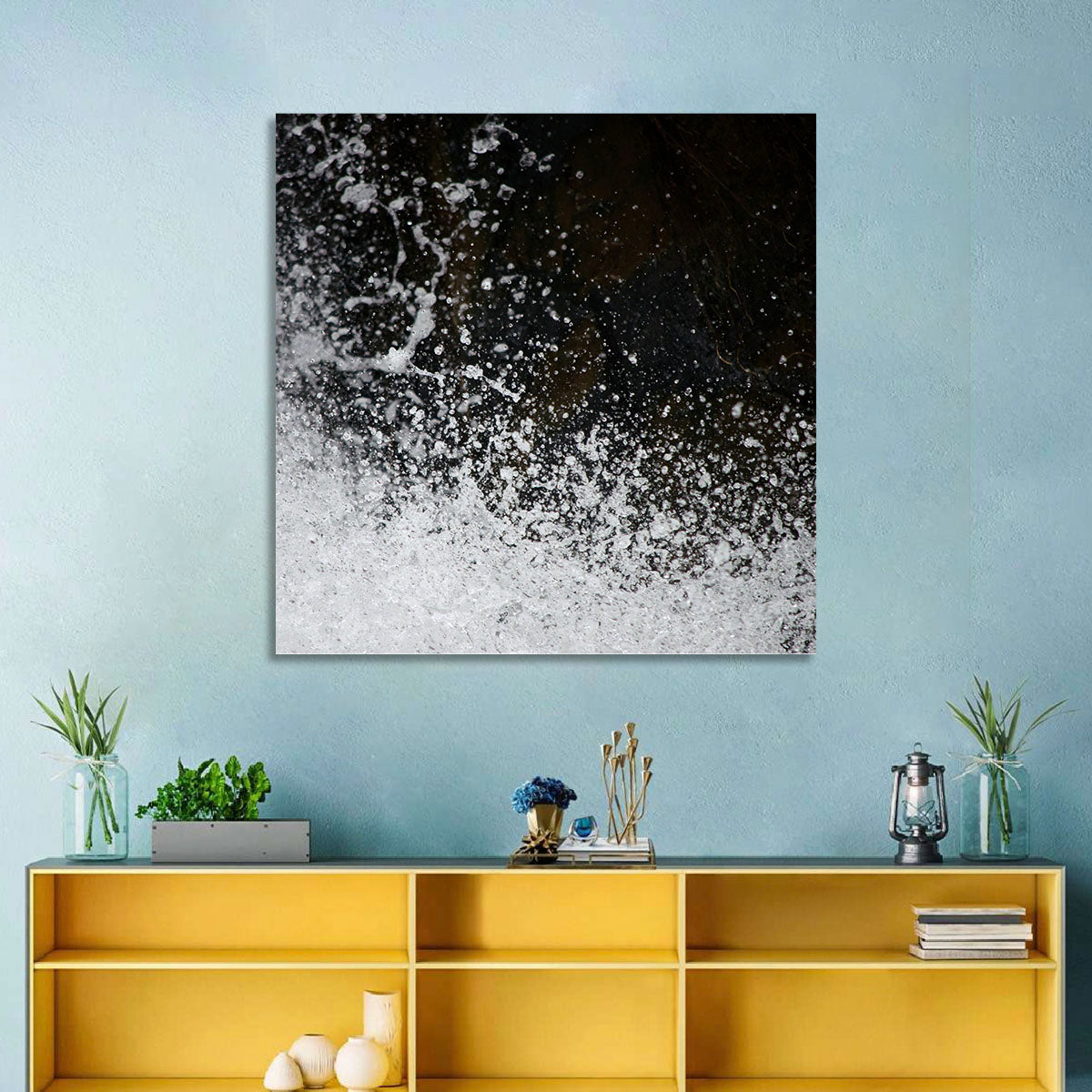 High-speed Water Splash Wall Art in a room, landscape