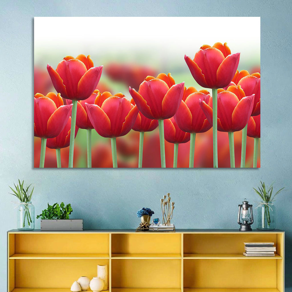 Red Tulips with Yellow Tips Wall Art