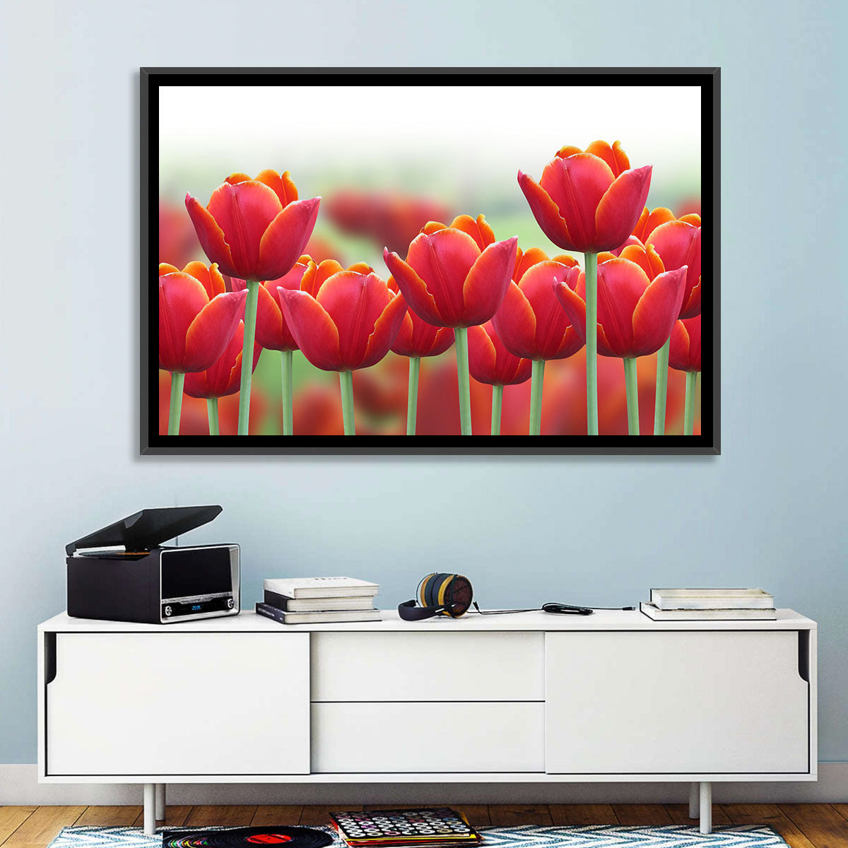 Red Tulips with Yellow Tips Wall Art