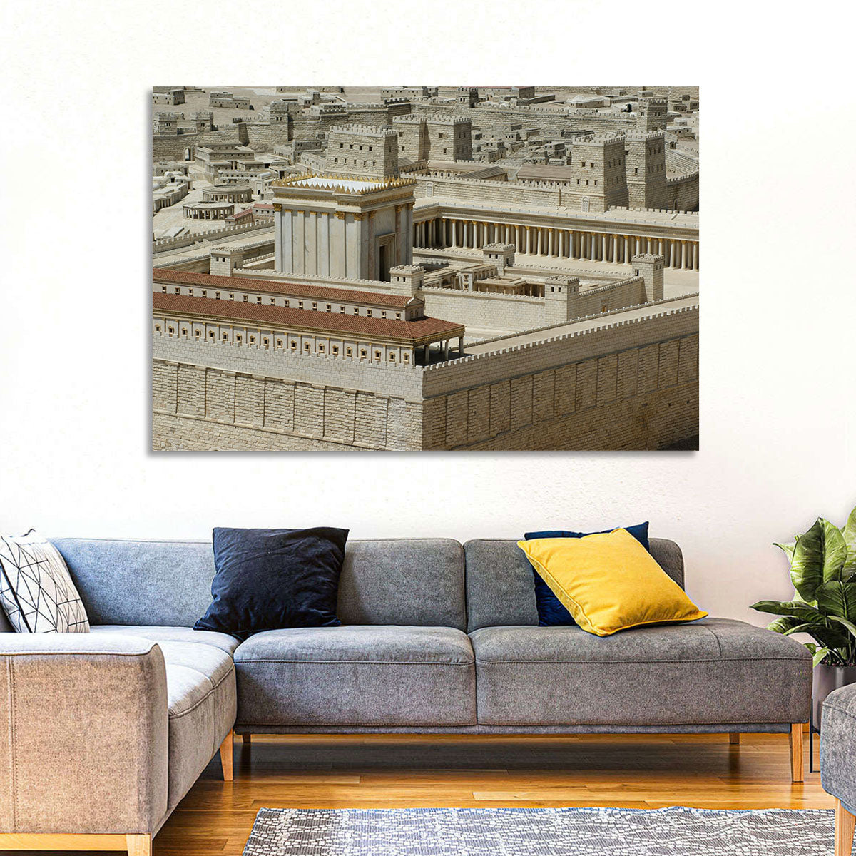 Holyland Model Second Temple Wall Art in a room, landscape