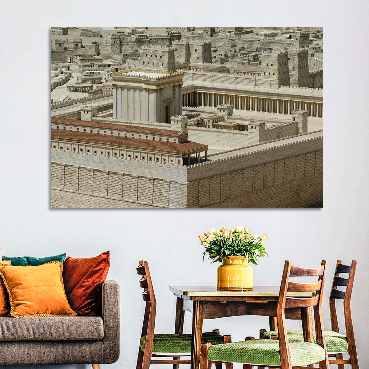 Holyland Model Second Temple Wall Art in a room, landscape