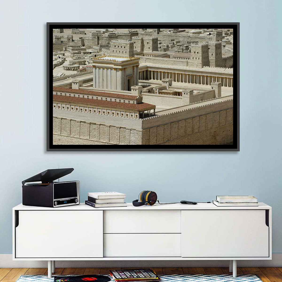 Holyland Model Second Temple Wall Art in a room, landscape