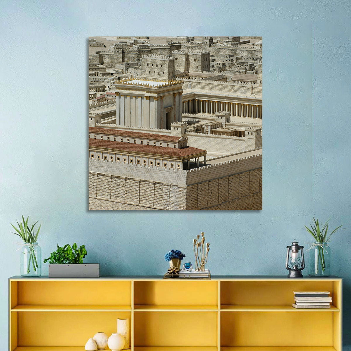 Holyland Model Second Temple Wall Art in a room, landscape