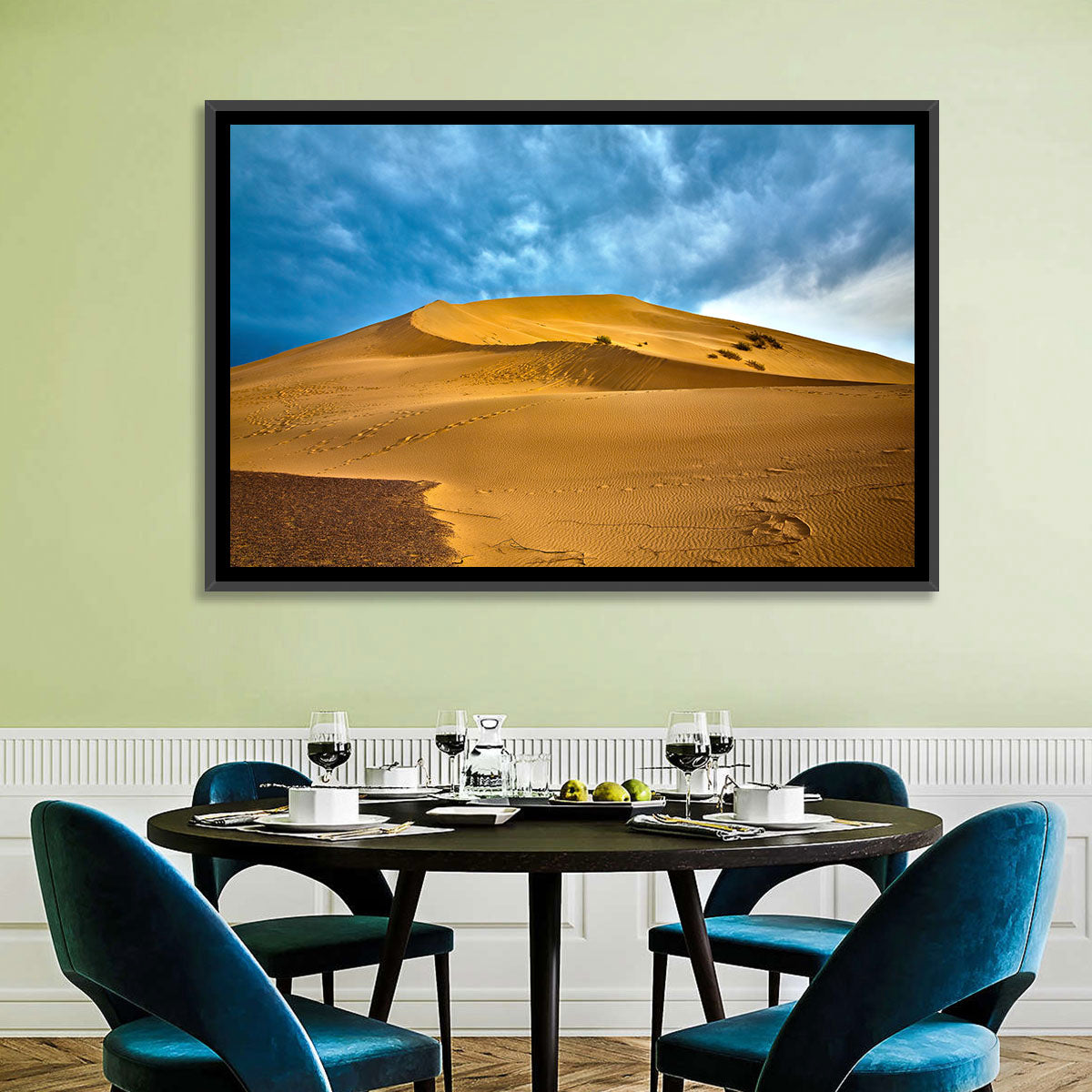 Altyn Emel Sand Dunes Wall Art in a room, landscape
