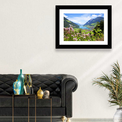 Lungern Village with Wildflowers Wall Art