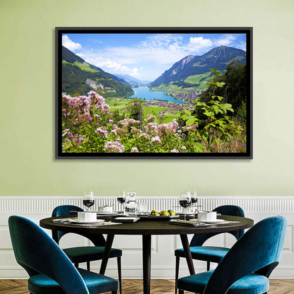 Lungern Village with Wildflowers Wall Art
