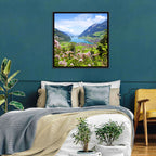 Lungern Village with Wildflowers Wall Art
