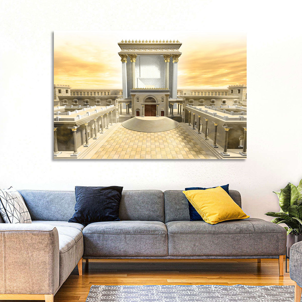 Herodian Temple at Sunset Wall Art in a room, landscape