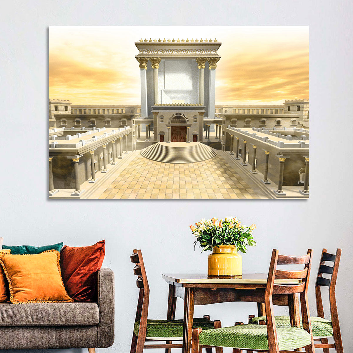 Herodian Temple at Sunset Wall Art in a room, landscape