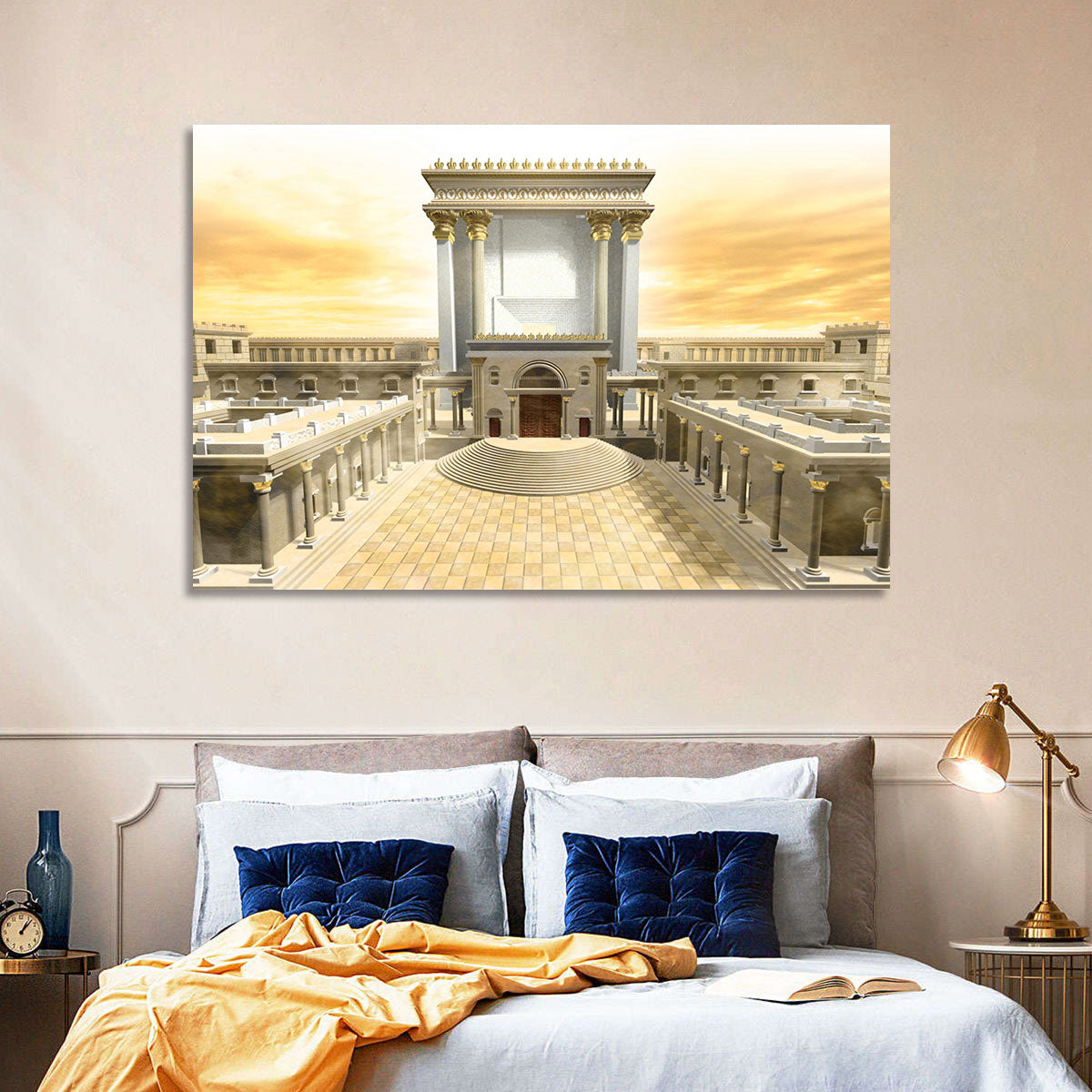 Herodian Temple at Sunset Wall Art in a room, landscape