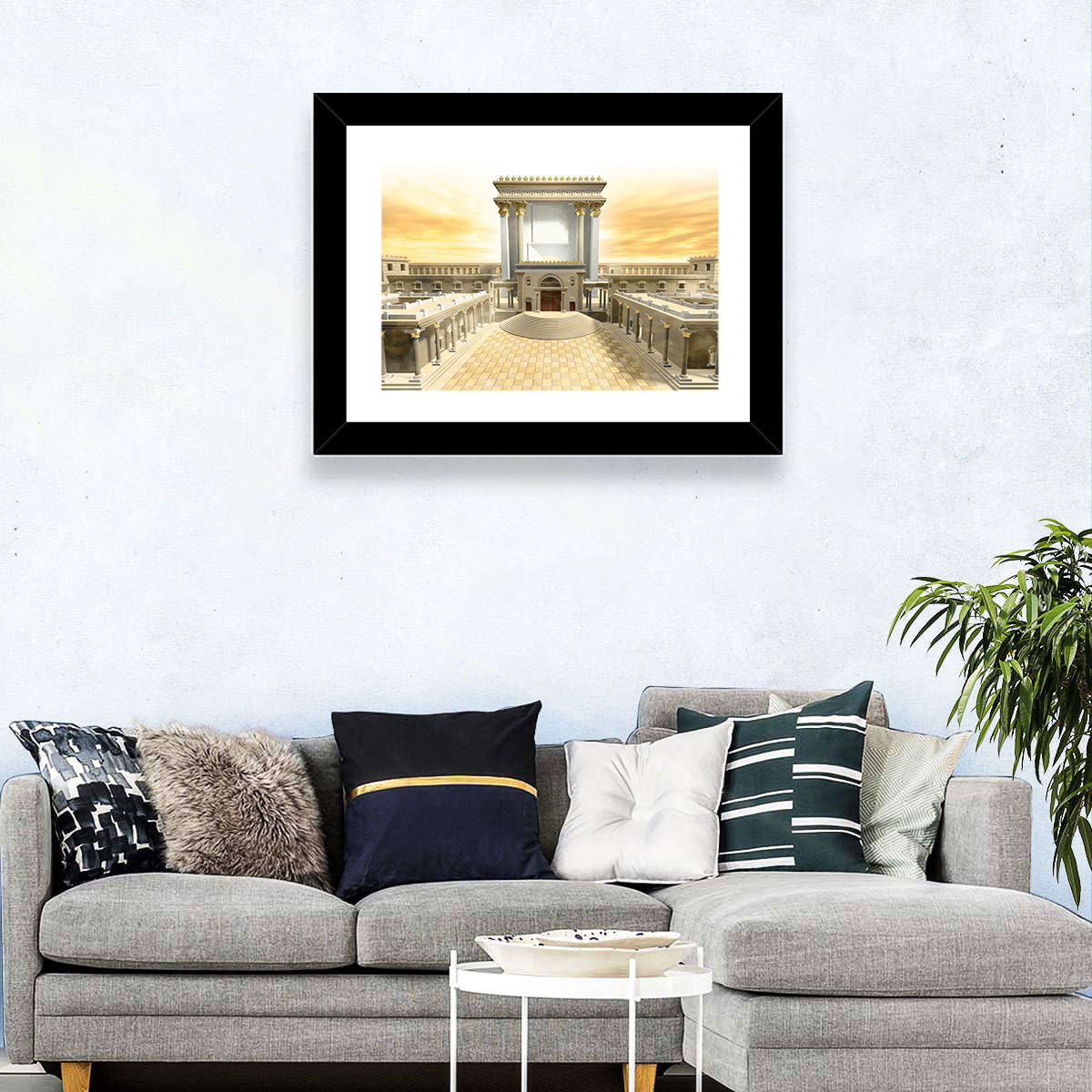 Herodian Temple at Sunset Wall Art in a room, landscape