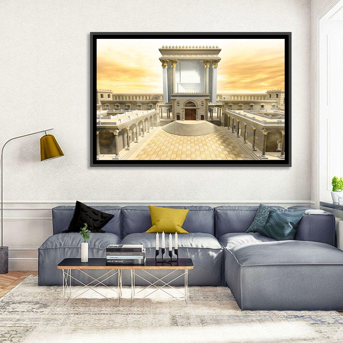 Herodian Temple at Sunset Wall Art in a room, landscape