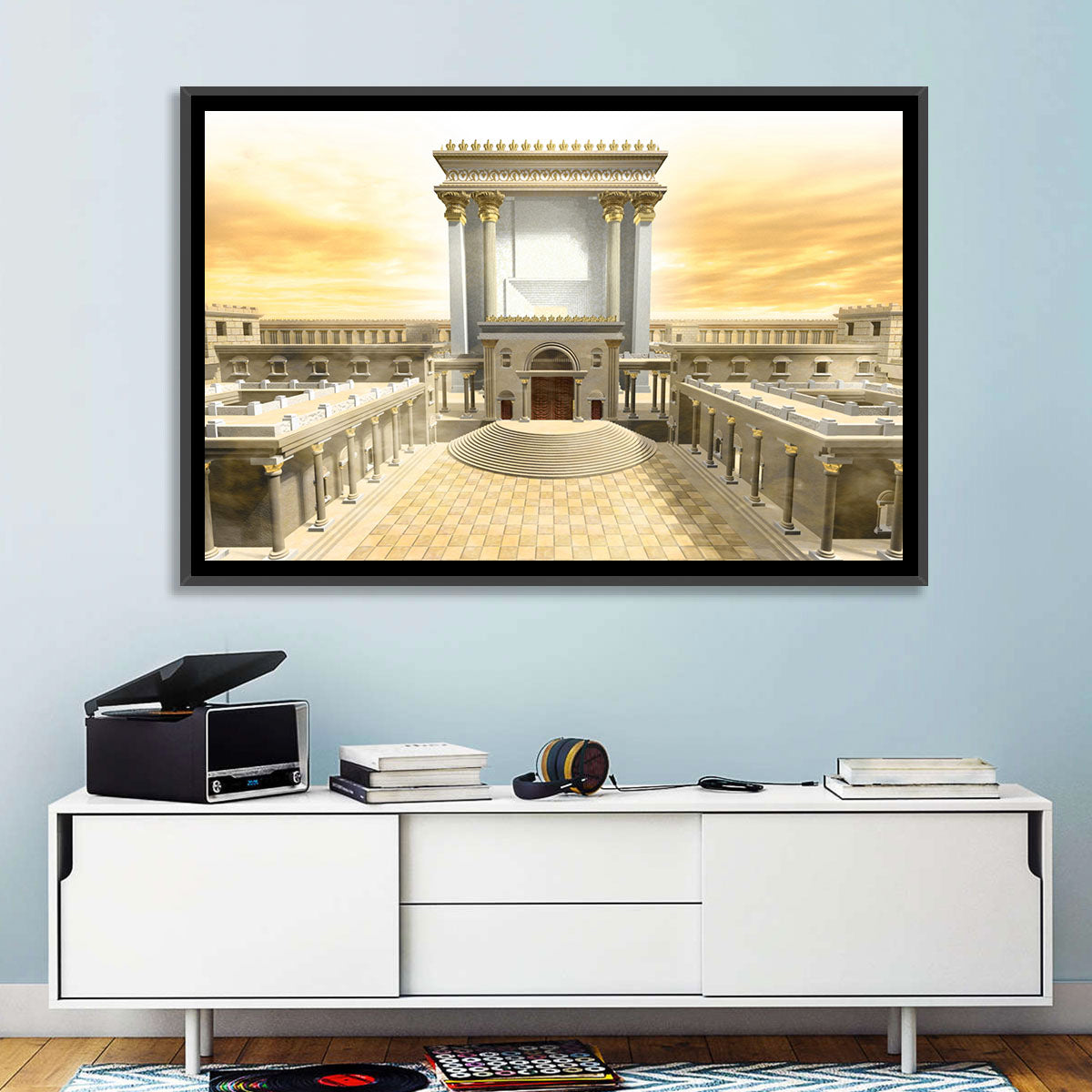 Herodian Temple at Sunset Wall Art in a room, landscape