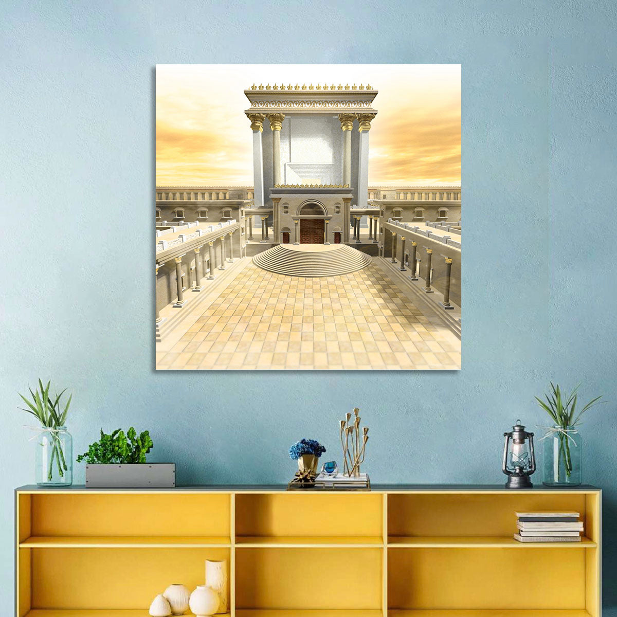 Herodian Temple at Sunset Wall Art in a room, landscape