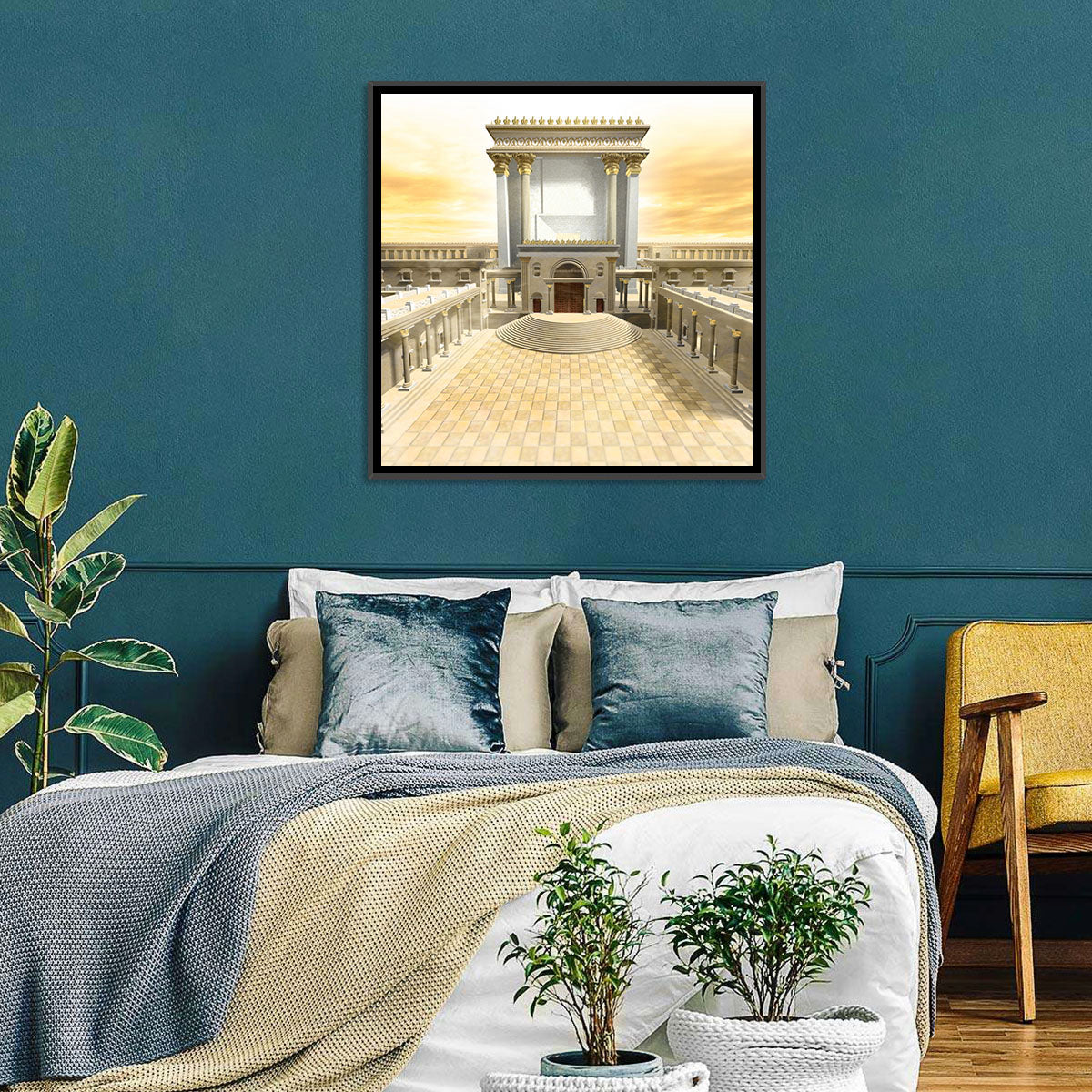 Herodian Temple at Sunset Wall Art in a room, landscape