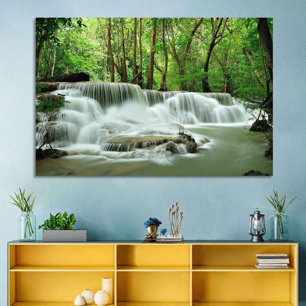 Erawan Falls Forest Cascade Wall Art