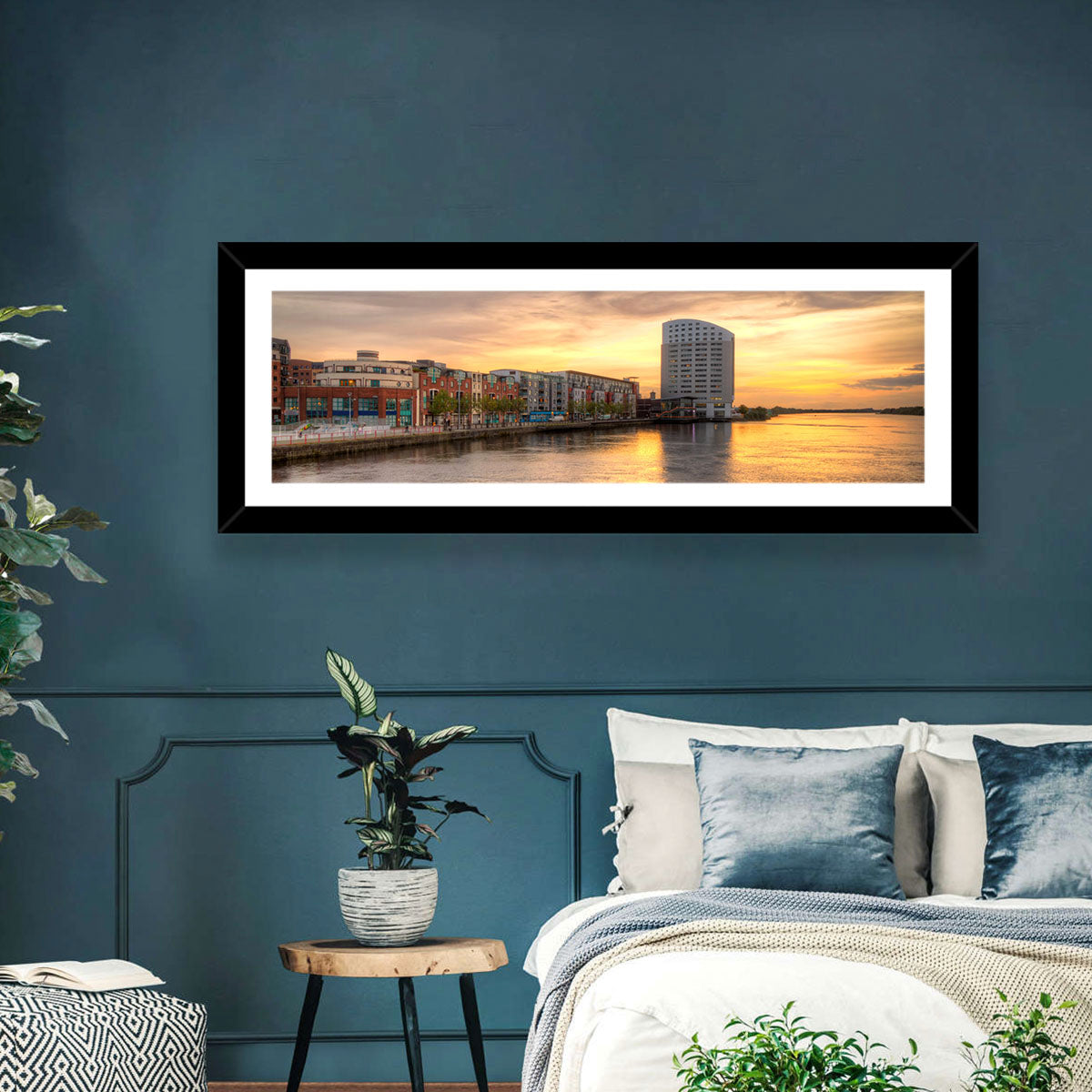 Limerick Riverside at Dusk Wall Art in a room, landscape