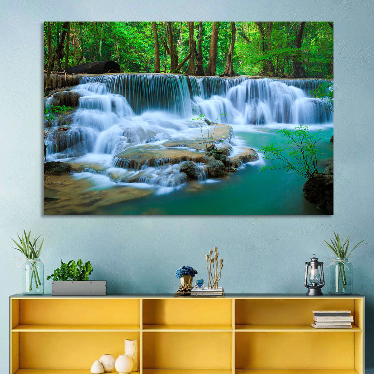 Huay Ma Khamin Erawan Waterfall Wall Art