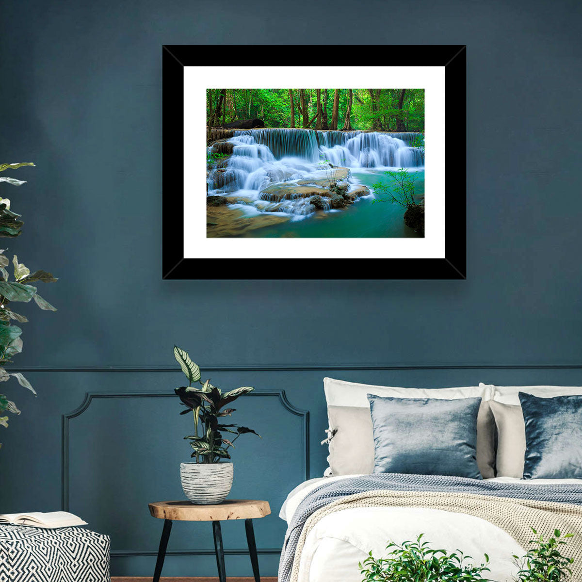 Huay Ma Khamin Erawan Waterfall Wall Art in a room, landscape