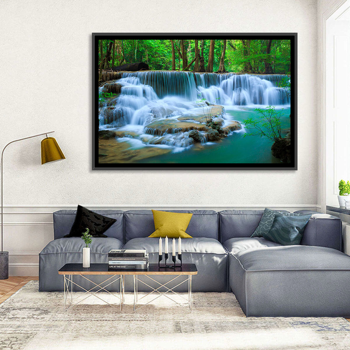Huay Ma Khamin Erawan Waterfall Wall Art