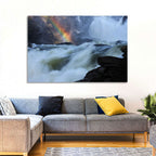 Rainbow Over Rushing River Wall Art