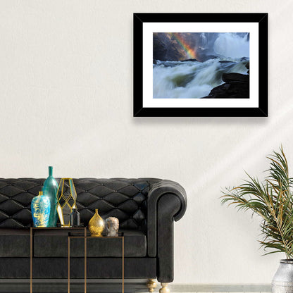Rainbow Over Rushing River Wall Art