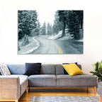 Winding Snowy Highway Wall Art