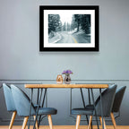 Winding Snowy Highway Wall Art