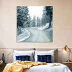 Winding Snowy Highway Wall Art